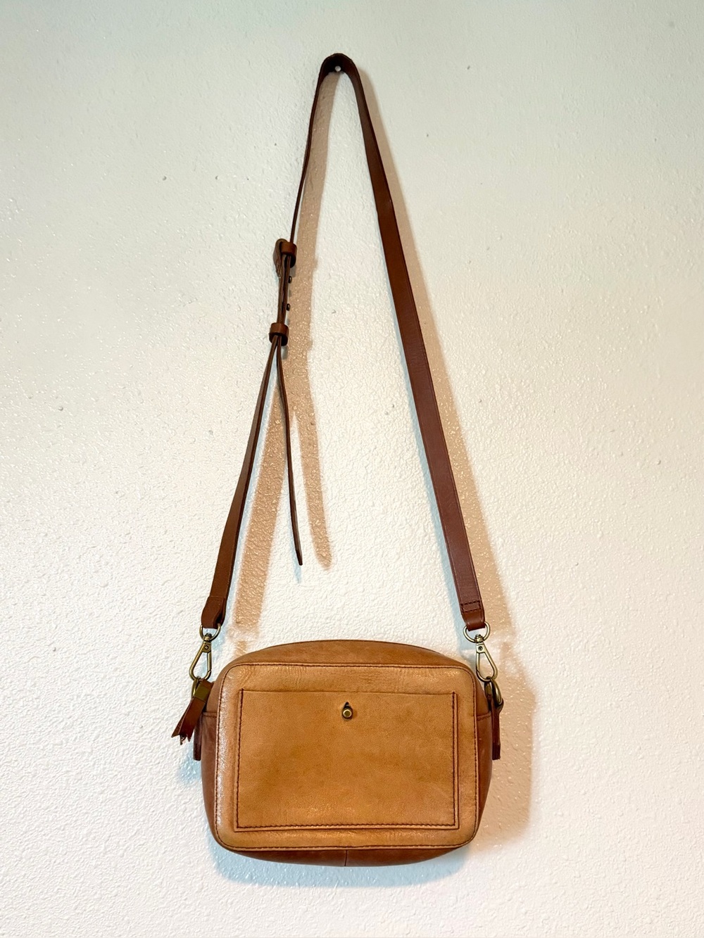 Madewell The Transport Camera Bag Brown Leather Crossbody Purse